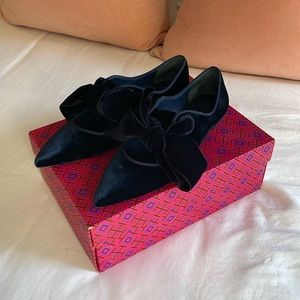 Tory Burch Bow Velvet Flats